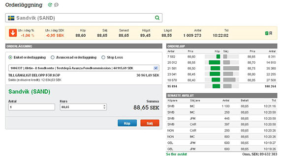 hur köper man aktier hos avanza