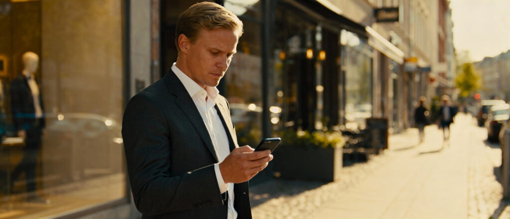 Man som handlar defi optioner